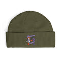 Dark olive Moooove Over Cancer embroidered cuff beanie