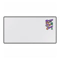 Moooove Over Cancer desk mat with Liver Cancer awareness ribbon artwork, wide view