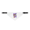 Moooove Over Cancer white clip-on pet bandana for dogs and cats, front view