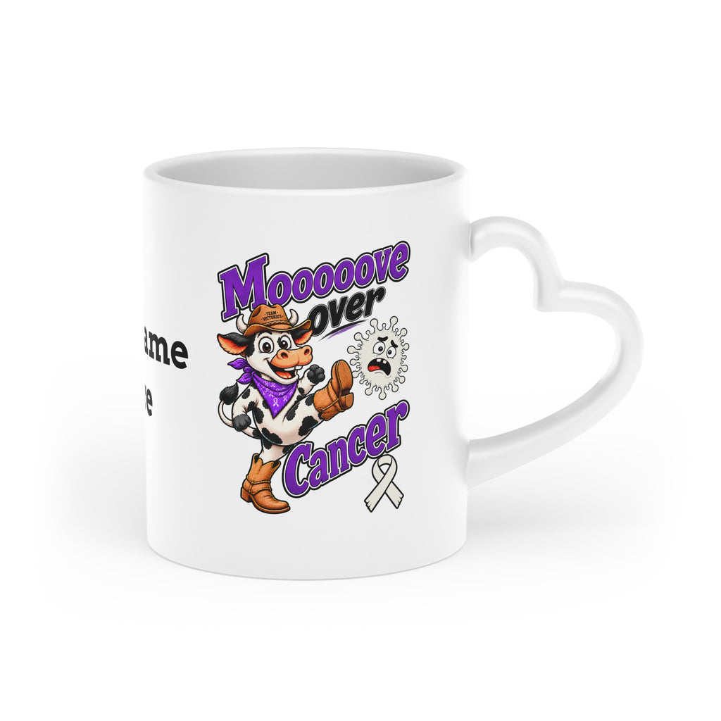Kickin' Cancer 11 oz Heart-Handle Ceramic Mug