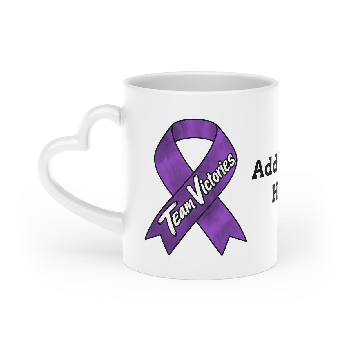 Kickin' Cancer 11 oz Heart-Handle Ceramic Mug