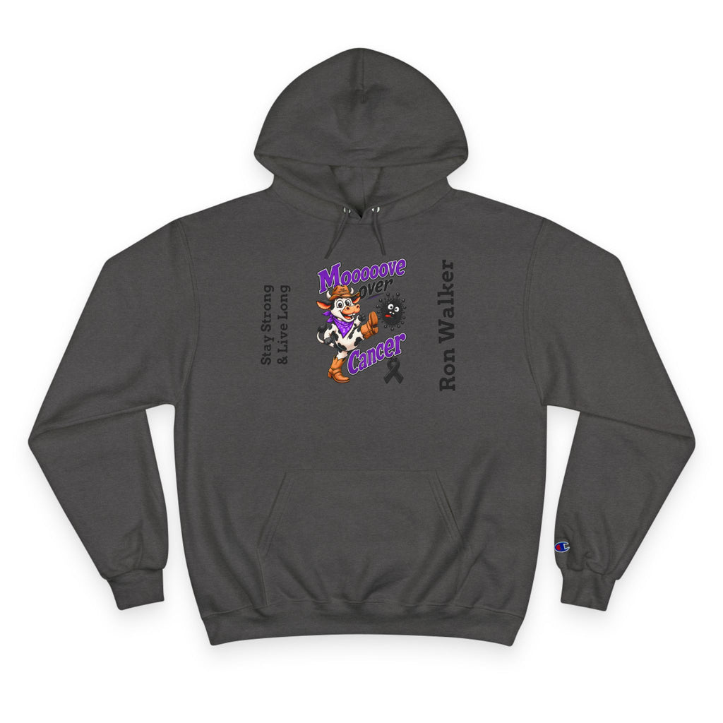 Black Moooove Over Cancer personalized black ribbon pullover hoodie
