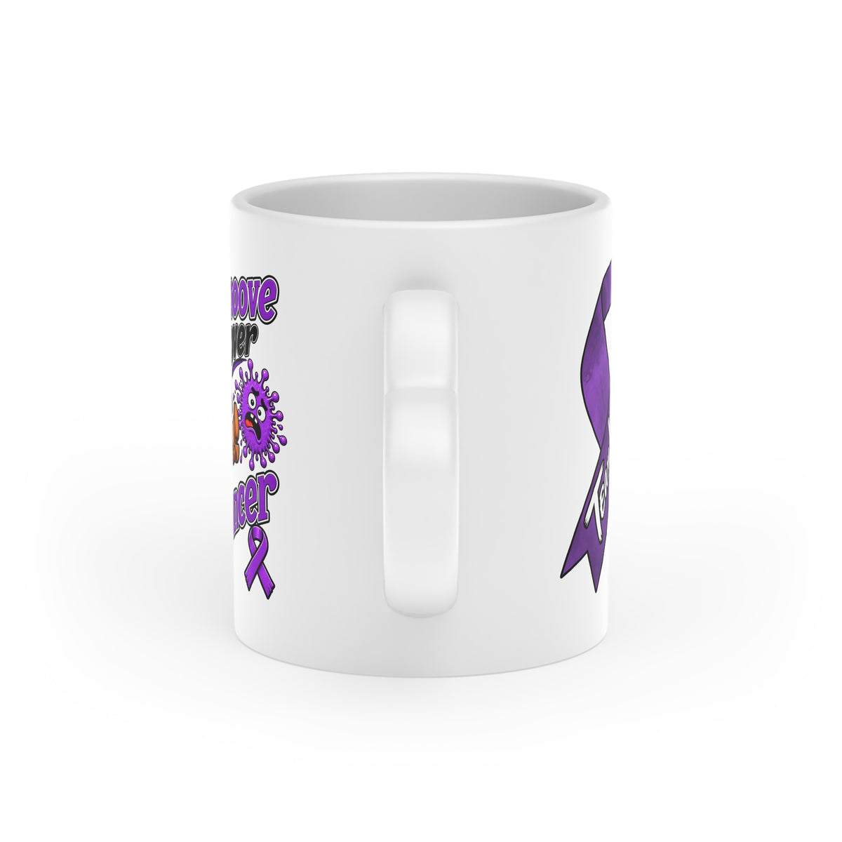 Kickin' Cancer 11 oz Heart-Handle Ceramic Mug
