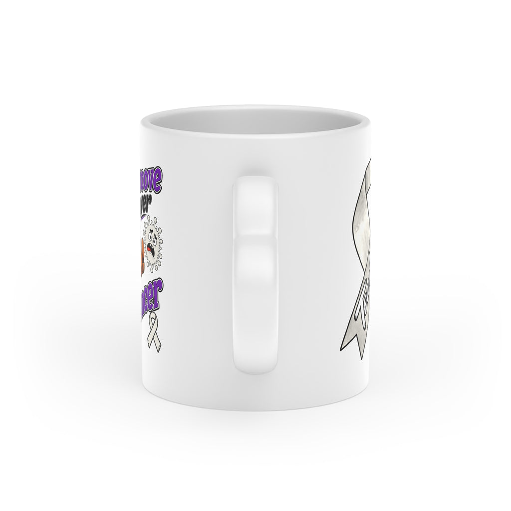 Kickin' Cancer 11 oz Heart-Handle Ceramic Mug