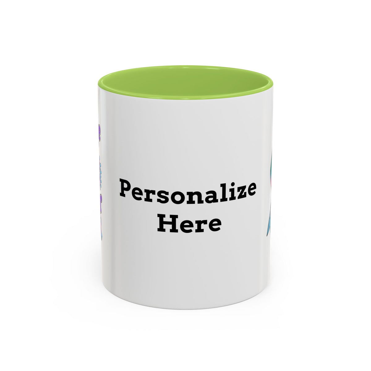 Moooove Over Cancer personalized mug with green accent interior
