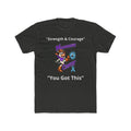 Black Moooove Over Cancer T-shirt with light Strength and Courage lettering