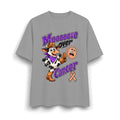 Moooove Over Cancer gray heavyweight T-shirt with colorful cowboy cancer artwork