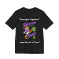 Black Moooove Over Cancer tee with colorful cow graphic and green awareness ribbon