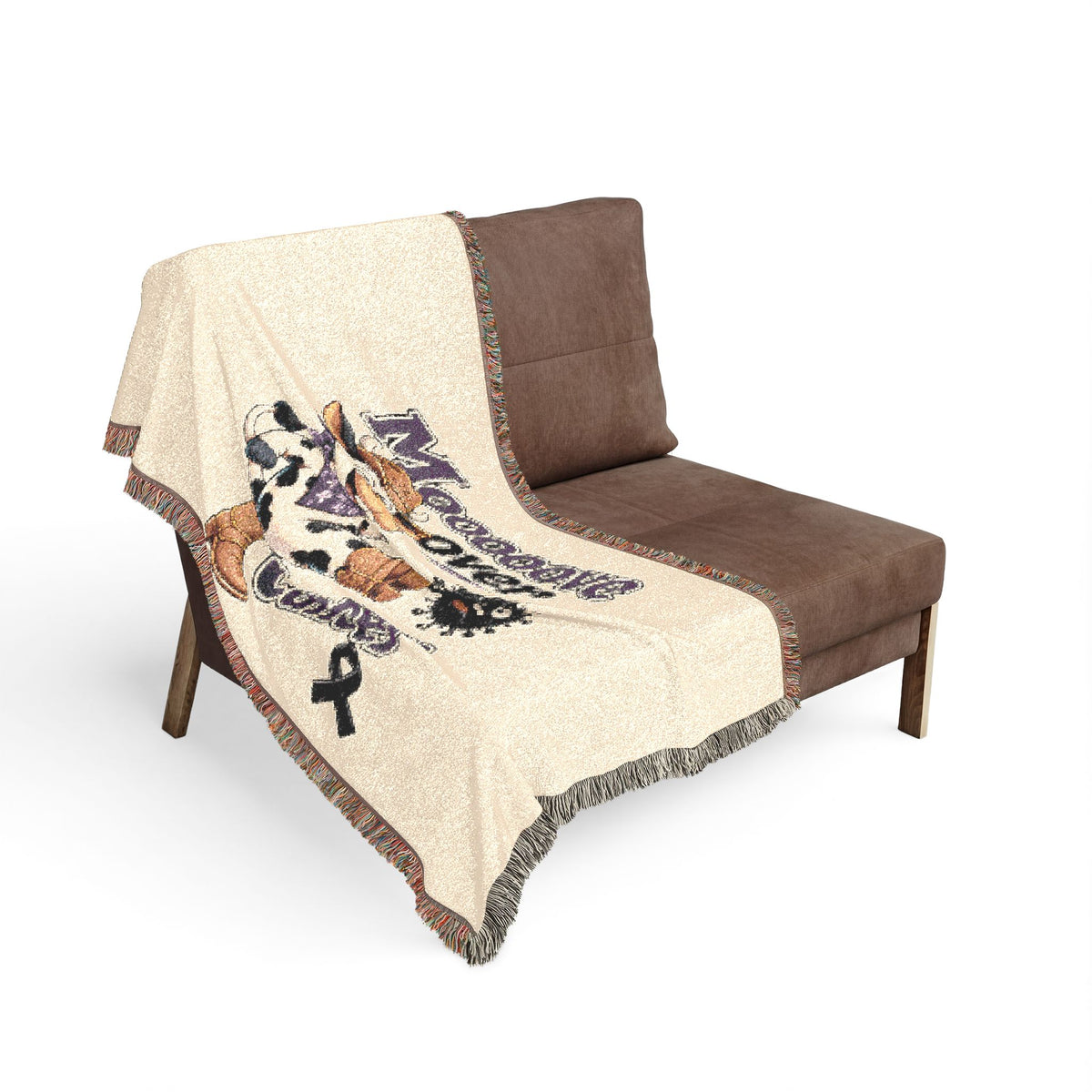 Kickin' Cancer Woven Blanket — Cowboy Boots Support Throw