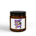 Moooove Over Cancer 4 oz soy candle in an amber glass jar with black lid