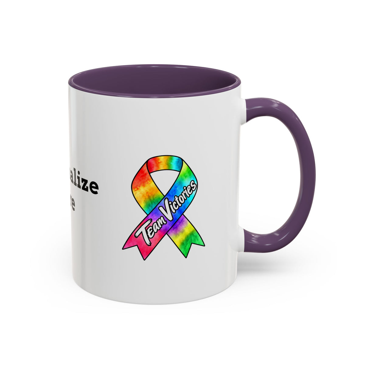 Moooove Over Cancer mug featuring character artwork and a multicolor accent handle