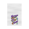 Moooove Over Cancer microfiber tea towel with colorful cow artwork and awareness ribbon