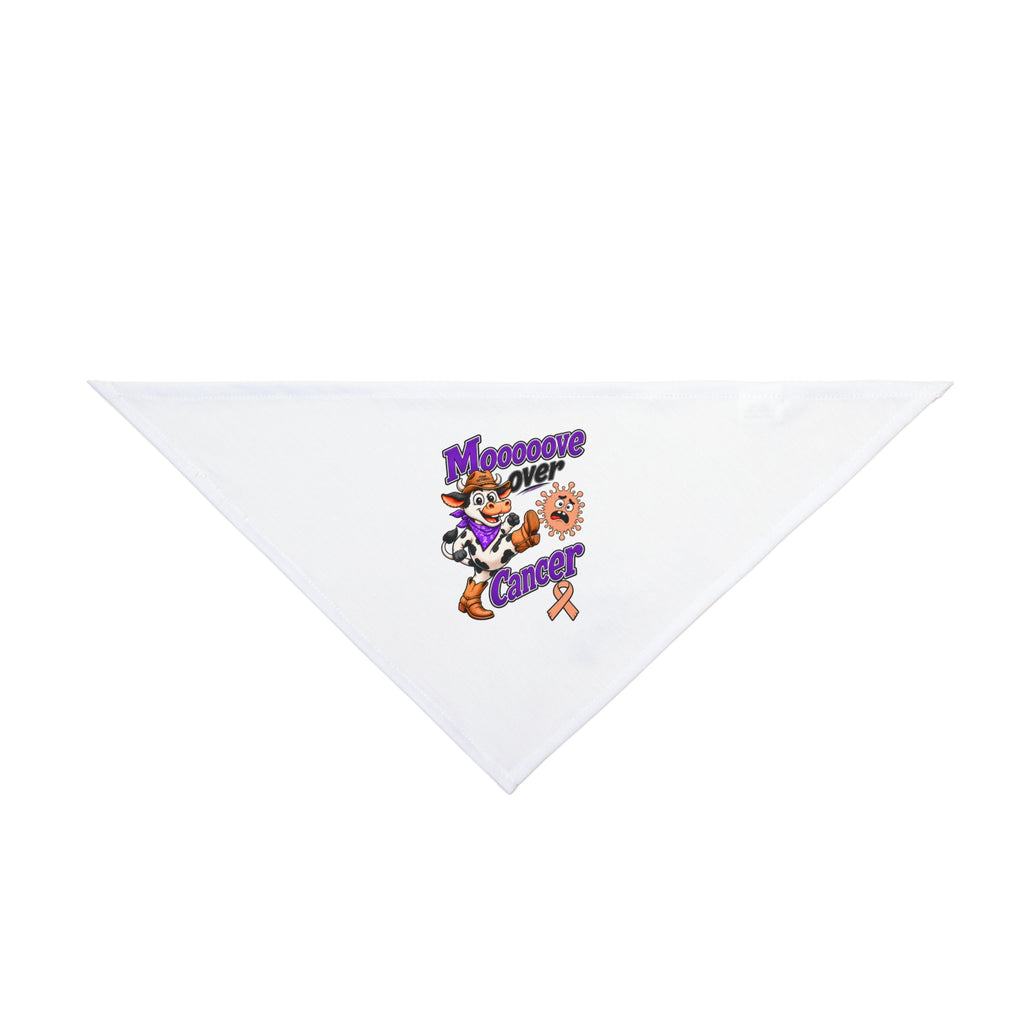 Moooove Over Cancer pet bandana with Uterine Cancer awareness ribbon