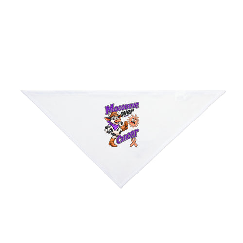 Moooove Over Cancer pet bandana with Uterine Cancer awareness ribbon