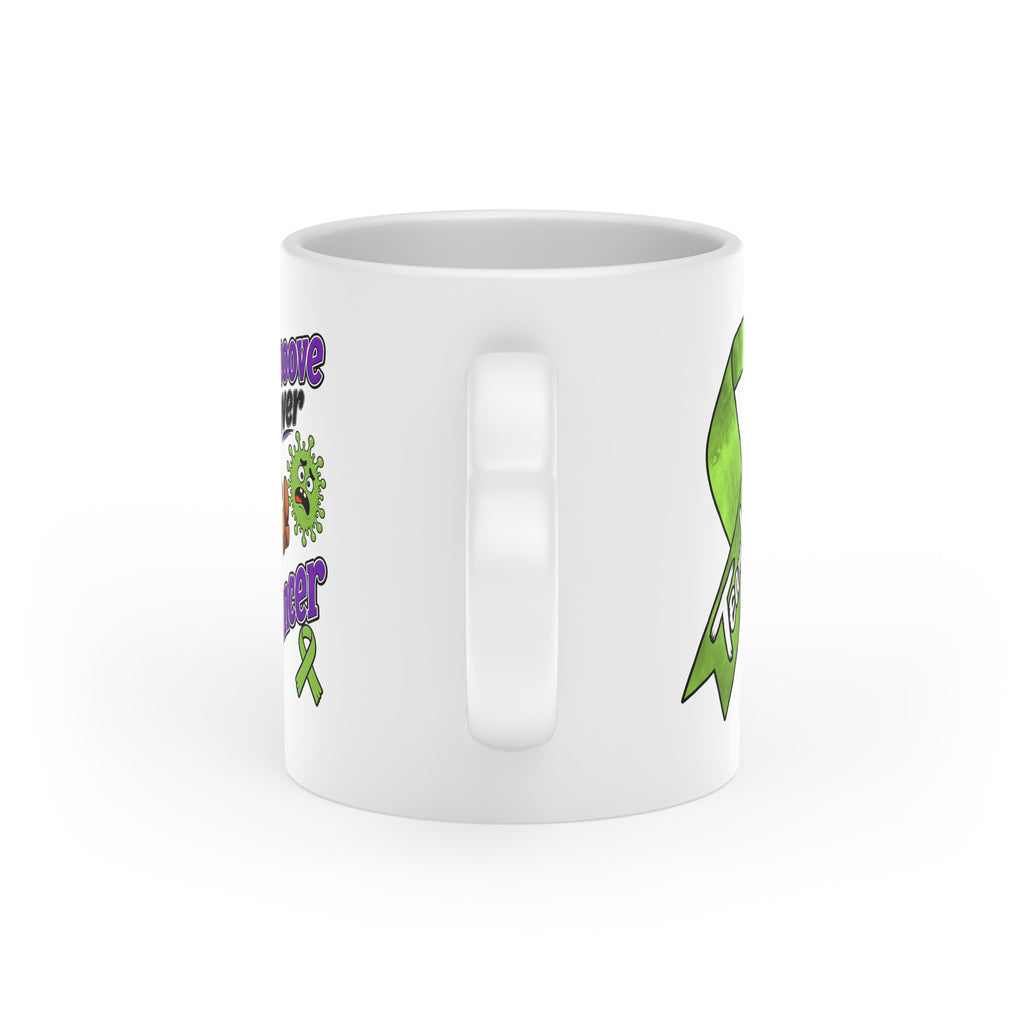 Kickin' Cancer 11 oz Heart-Handle Ceramic Mug