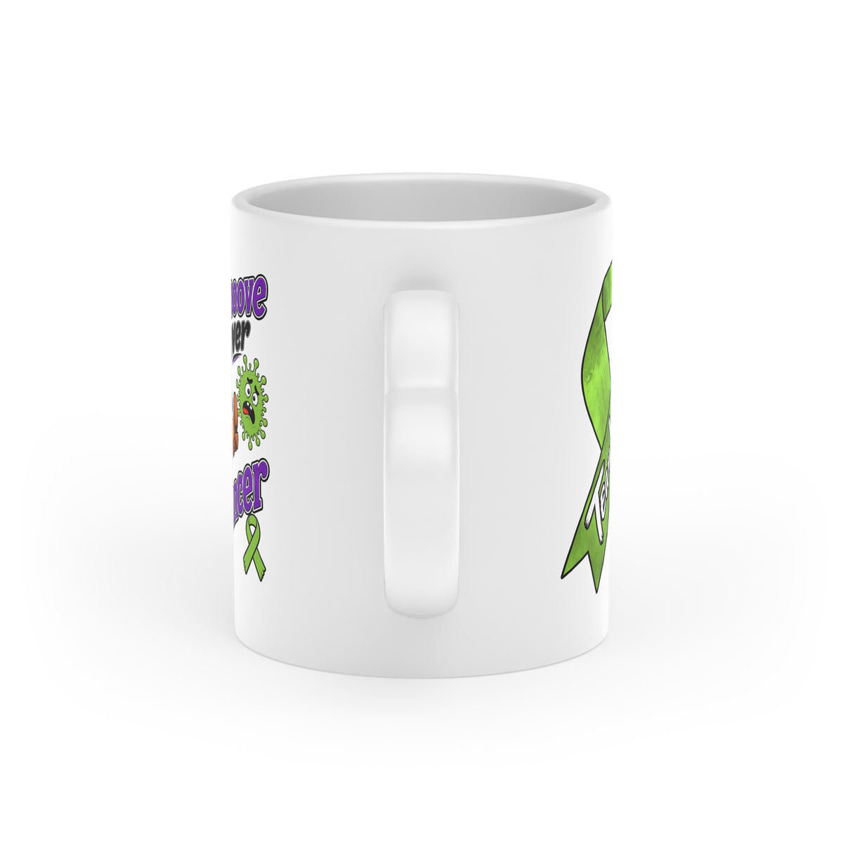 Kickin' Cancer 11 oz Heart-Handle Ceramic Mug