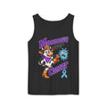 Moooove Over Cancer tank top in purple with cowboy cow and Prostate Cancer awareness ribbon
