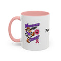 Moooove Over Cancer mug with cow artwork and pink Breast Cancer awareness ribbon