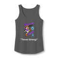 Moooove Over Cancer Texas Strong tank top in charcoal with a Prostate Cancer awareness ribbon
